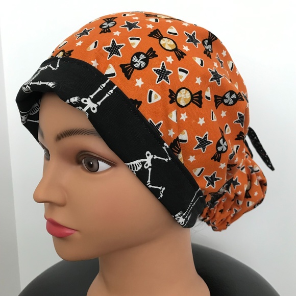 Scrub CAP/HAT *Reversible *Long Ties *Halloween - Picture 10 of 16